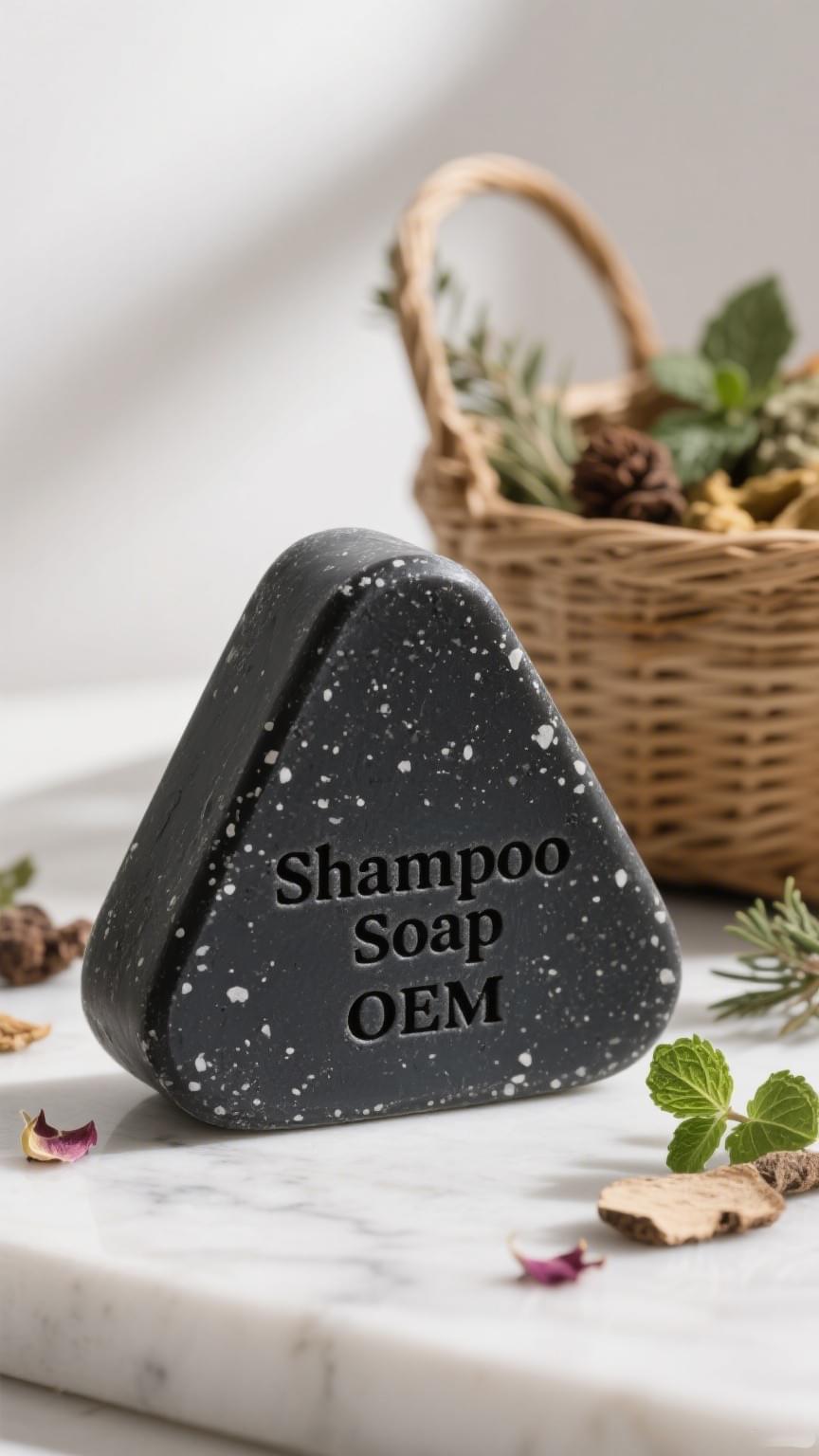 Platycladus orientalis leaf Polygonum multiflorum natural plant handmade shampoo soap OEM