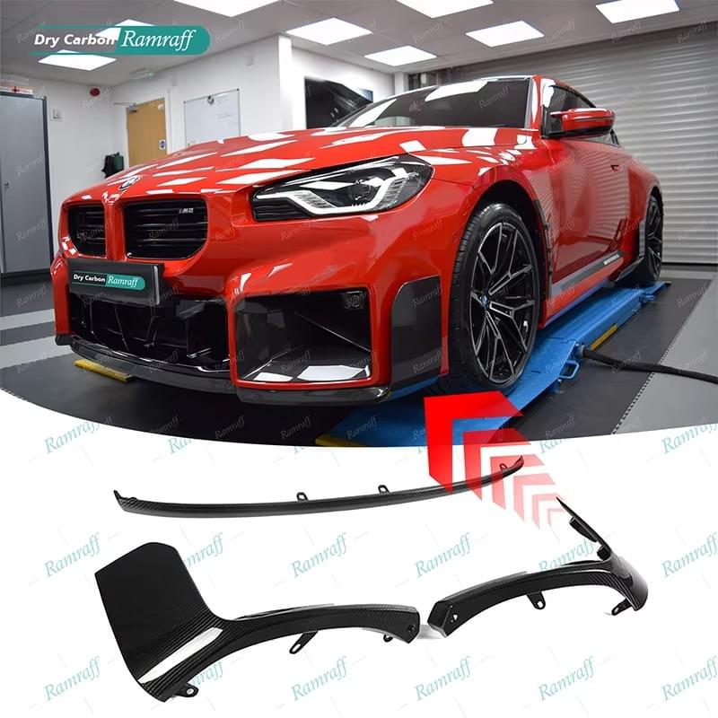 BMW G87 M2 2023 24 MP Style Front Body Kit Real Dry Carbon Car Bumper Spoiler Diffuser Splitter 