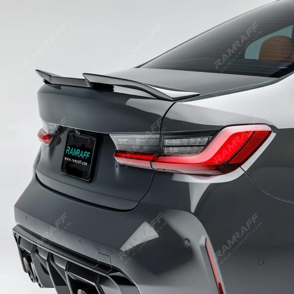 Dry Carbon V Style Rear Trunk Tail Wing Fins for BMW M3 G80 M4 G82 G83 2021+