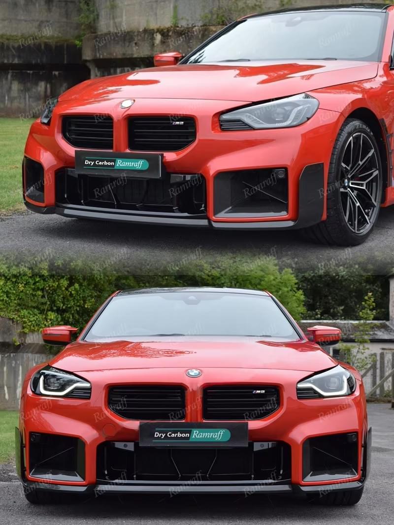 BMW G87 M2 2023 24 MP Style Front Body Kit Real Dry Carbon Car Bumper Spoiler Diffuser Splitter 