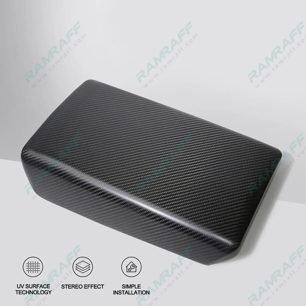 ramraff Dry Carbon Fiber Interior Armrest Box Cover for Tesla Model 3 Y S X Central Carbon Control 