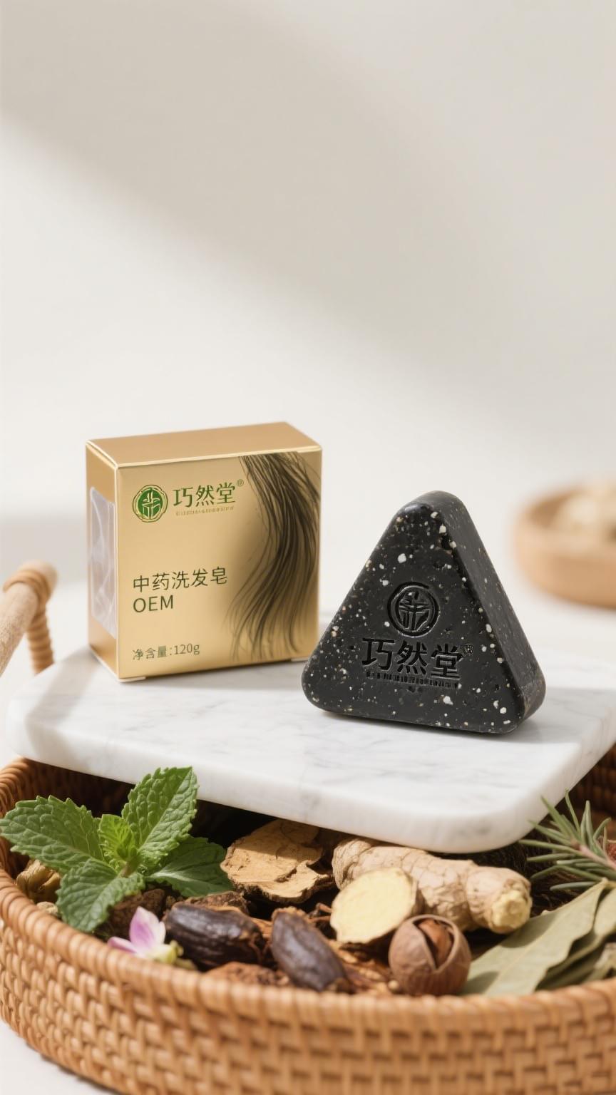 Platycladus orientalis leaf Polygonum multiflorum natural plant handmade shampoo soap OEM