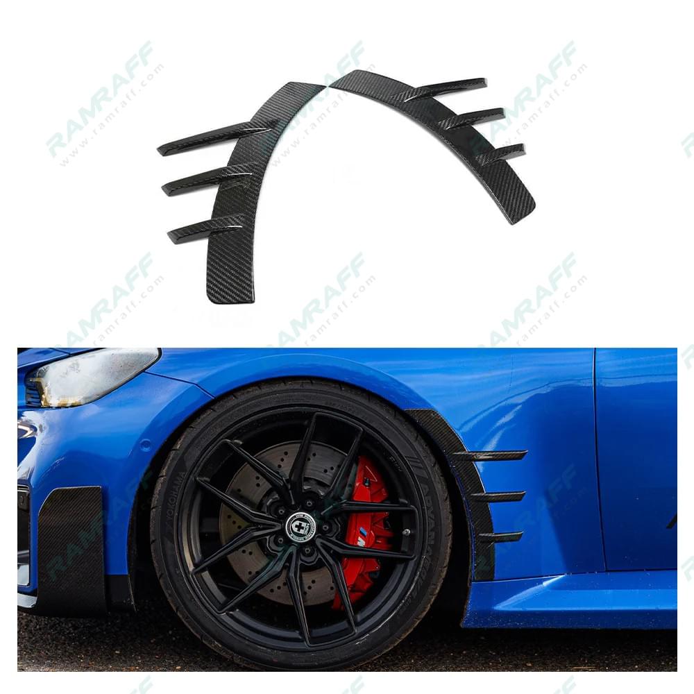 BMW M2 G87 dry carbon fiber fender trim, wheel arch/Molduras de guardabarros de fibra de carbono sec