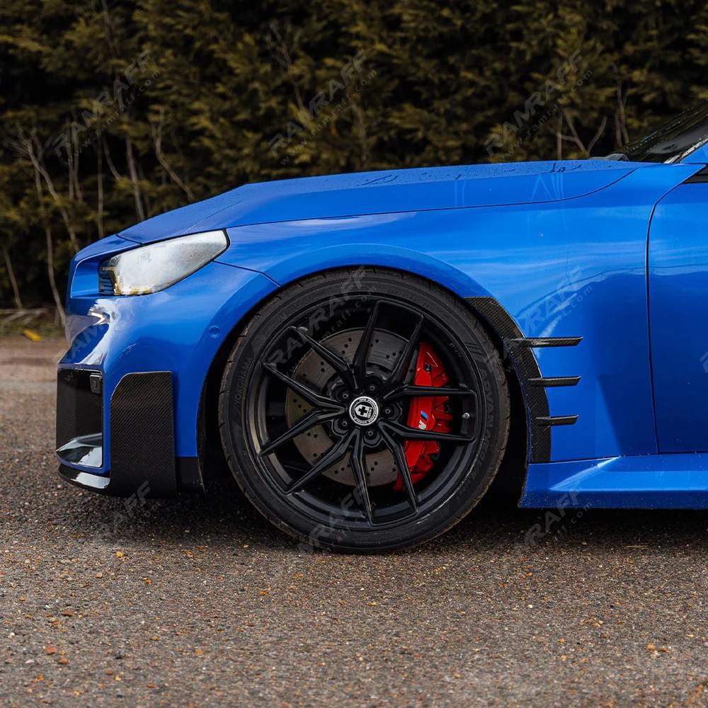 BMW M2 G87 dry carbon fiber fender trim, wheel arch/Molduras de guardabarros de fibra de carbono sec