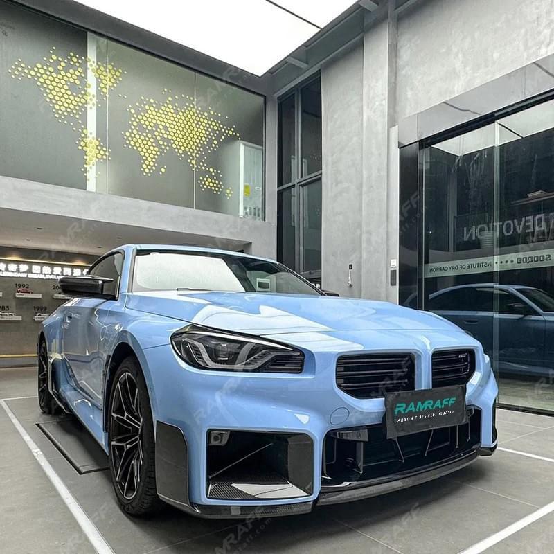 BMW G87 M2 2023 24 MP Style Front Body Kit Real Dry Carbon Car Bumper Spoiler Diffuser Splitter 