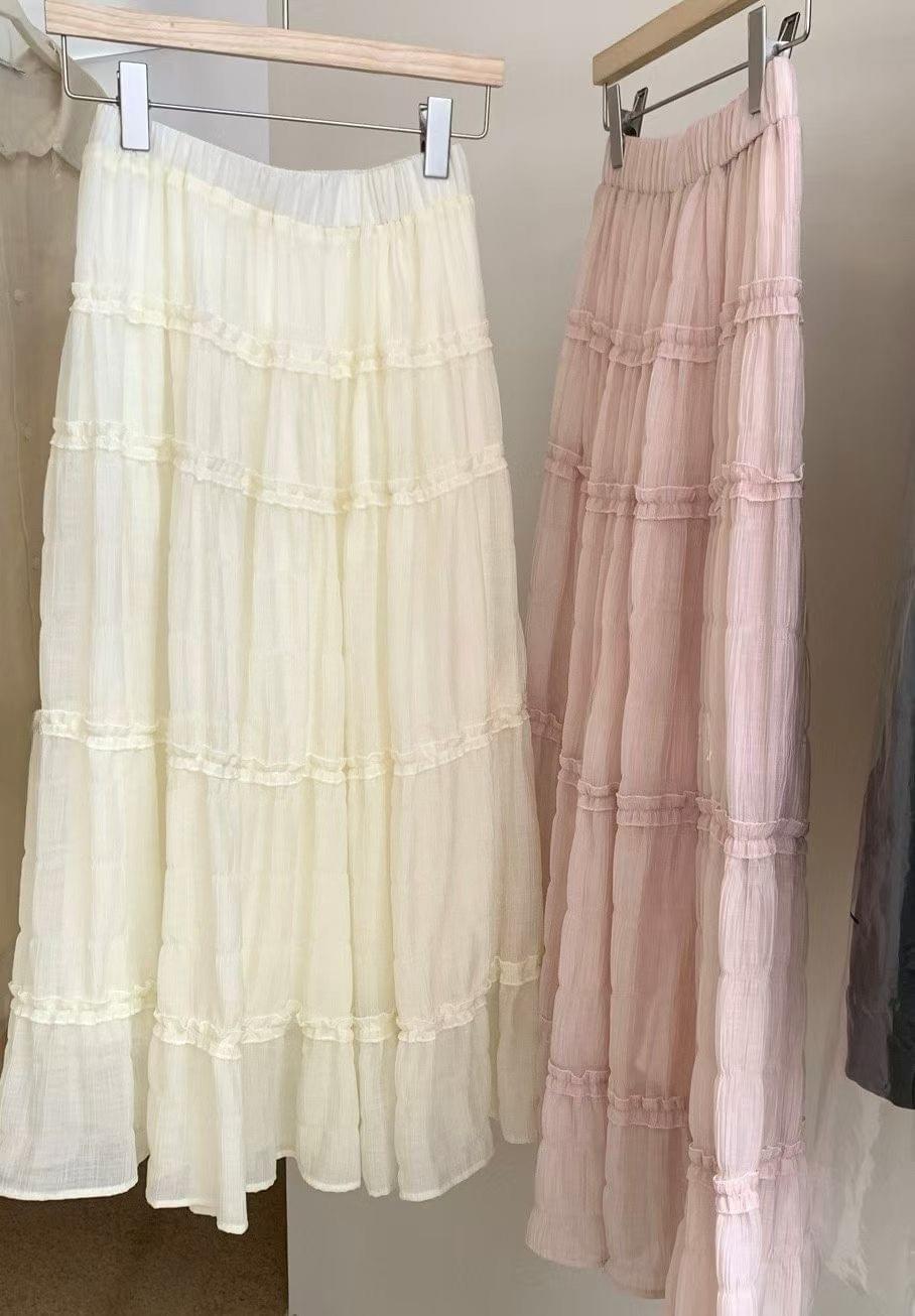 LCSS2629 仙氣雲朵層層長裙