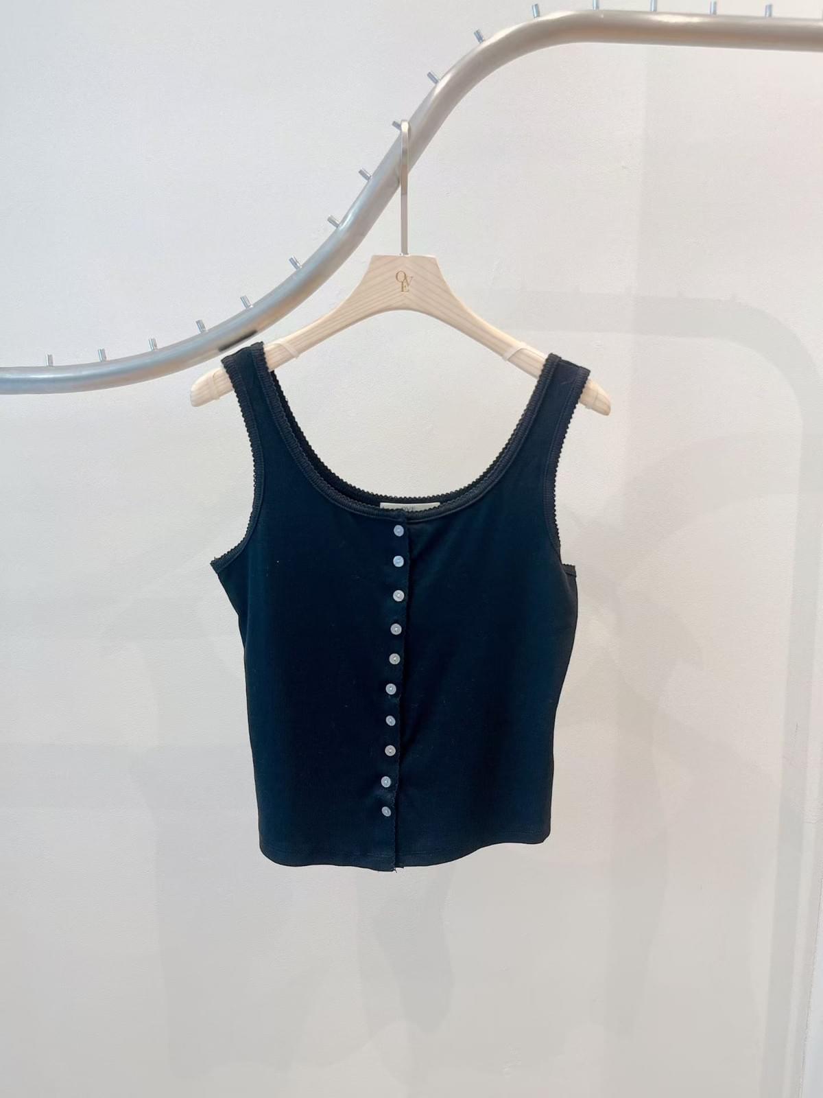 260712 福利品-排扣小花邊背心 包色款