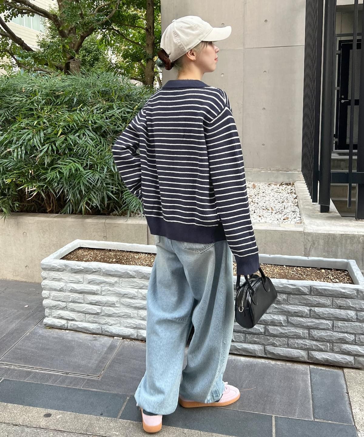 LC26AW04 柔軟翻領針織間紋兩著小外套