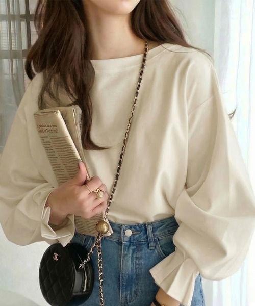 LCSS2636 棉質手袖皺褶設計上衣