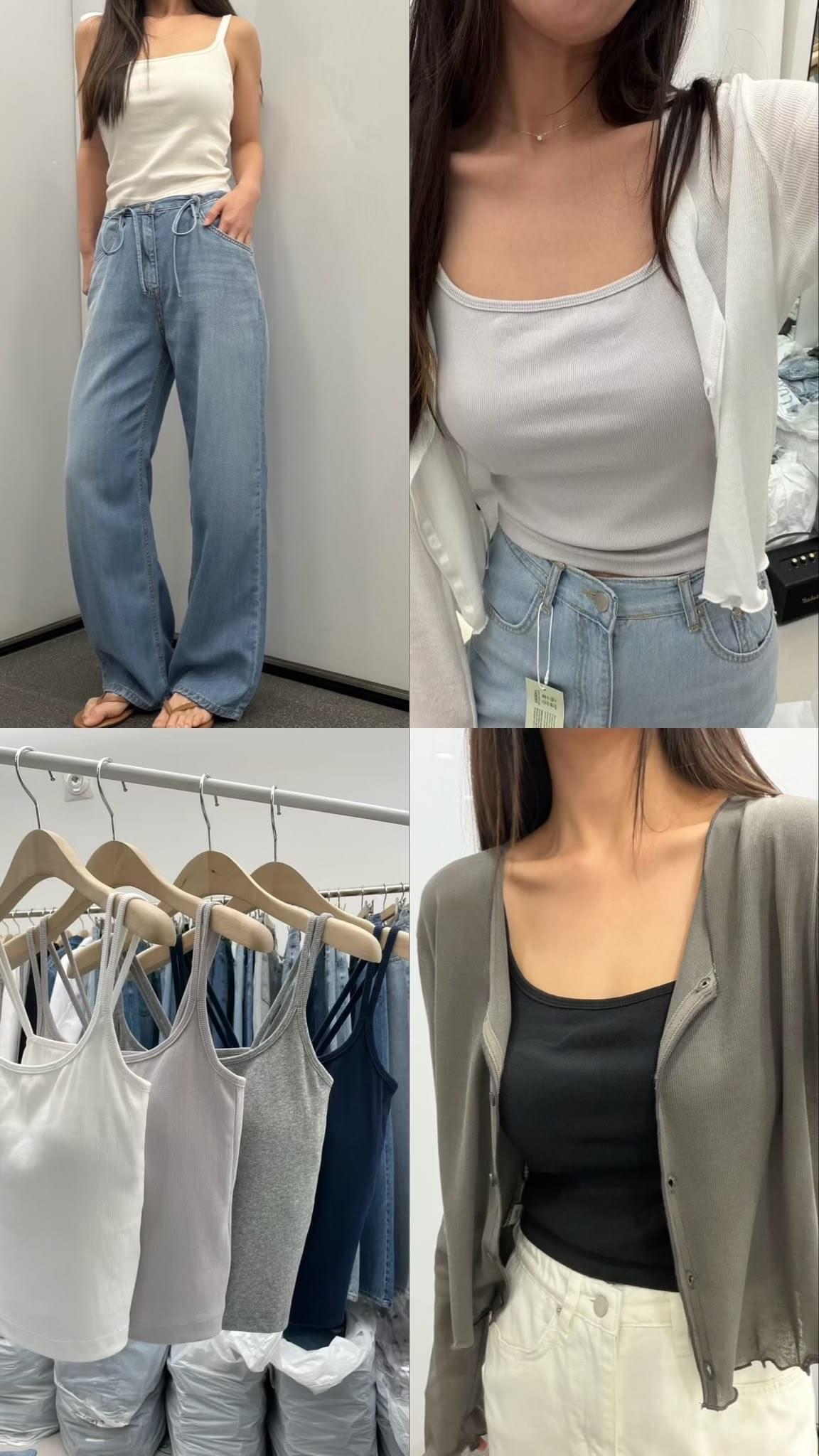 260725 韓國爆款 雙肩帶棉質羅紋bra top