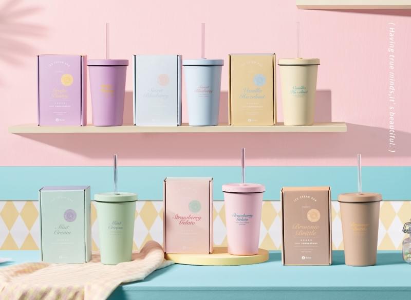 LilyCC x 台灣良杯製所團購 - 冰淇淋陶瓷層吸管杯550ml