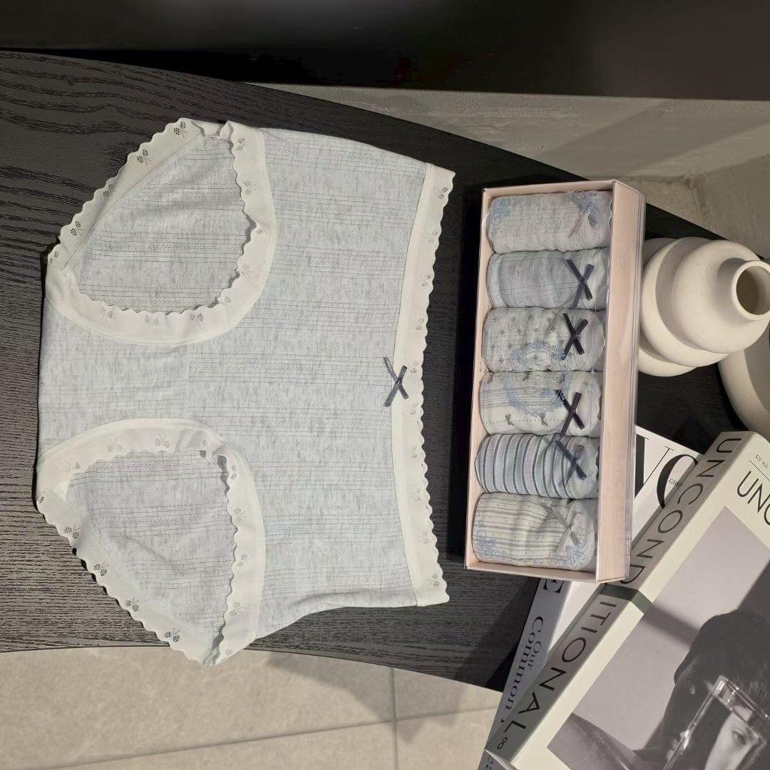 26LP28 棉質蝴蝶結中腰6件禮盒裝