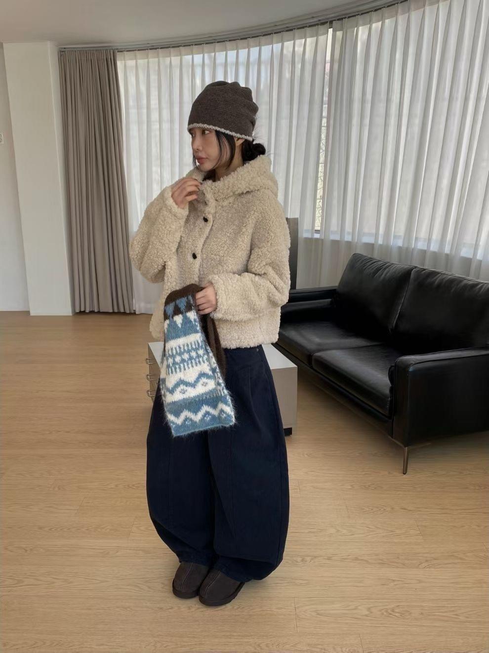 LC26AW34 熊寶寶羊羔毛連帽保暖外套