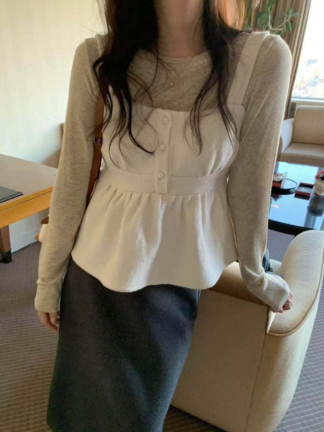 LC26AW17 法式羊毛荷葉下擺吊帶背心