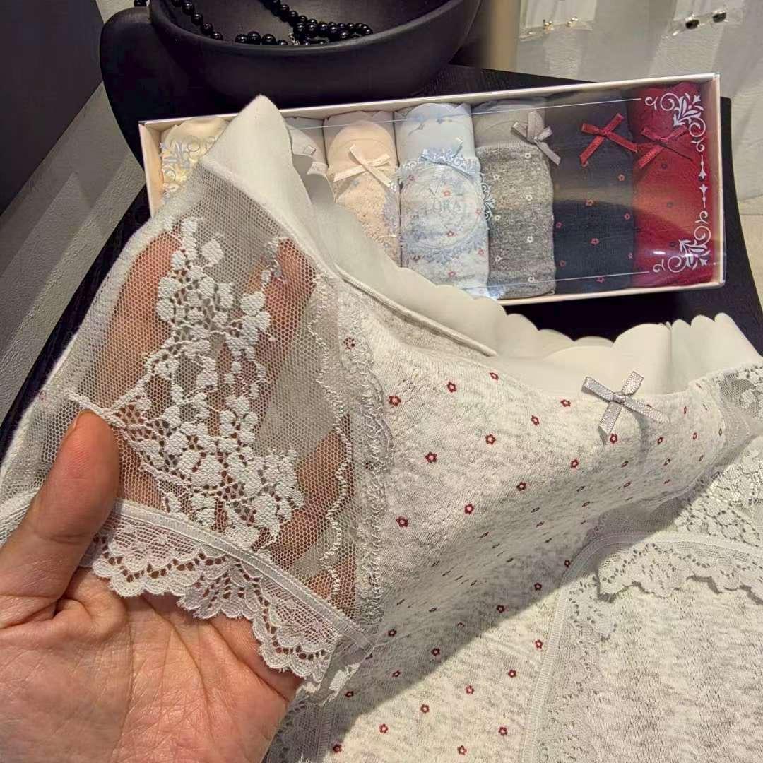 LCAW26LP19 小花蕾絲內褲7件禮盒