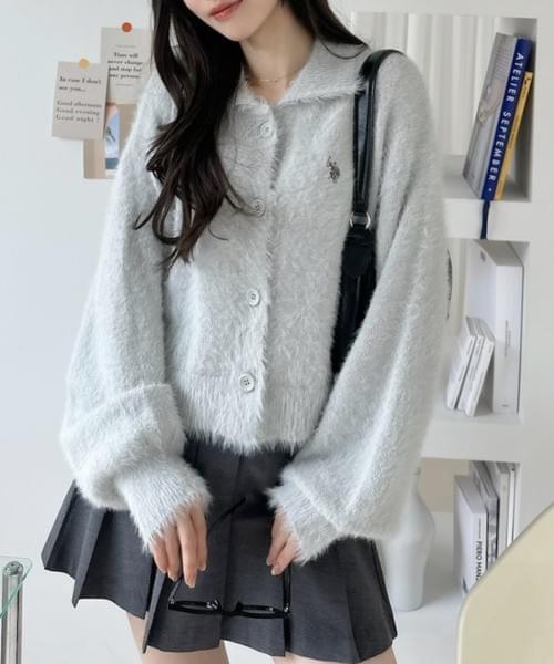 261006 日牌US Polo 有領蓬鬆捲袖針織衫