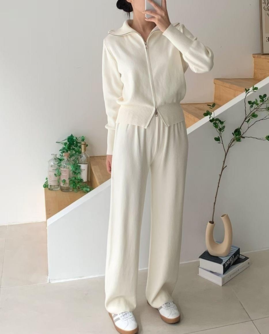 LC26AW22 純色雙拉鏈針織3件Set