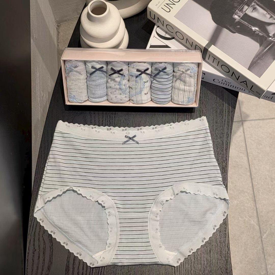 26LP28 棉質蝴蝶結中腰6件禮盒裝