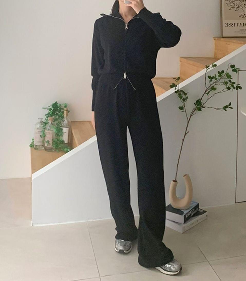 LC26AW22 純色雙拉鏈針織3件Set