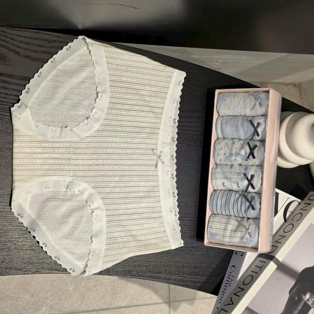 26LP28 棉質蝴蝶結中腰6件禮盒裝