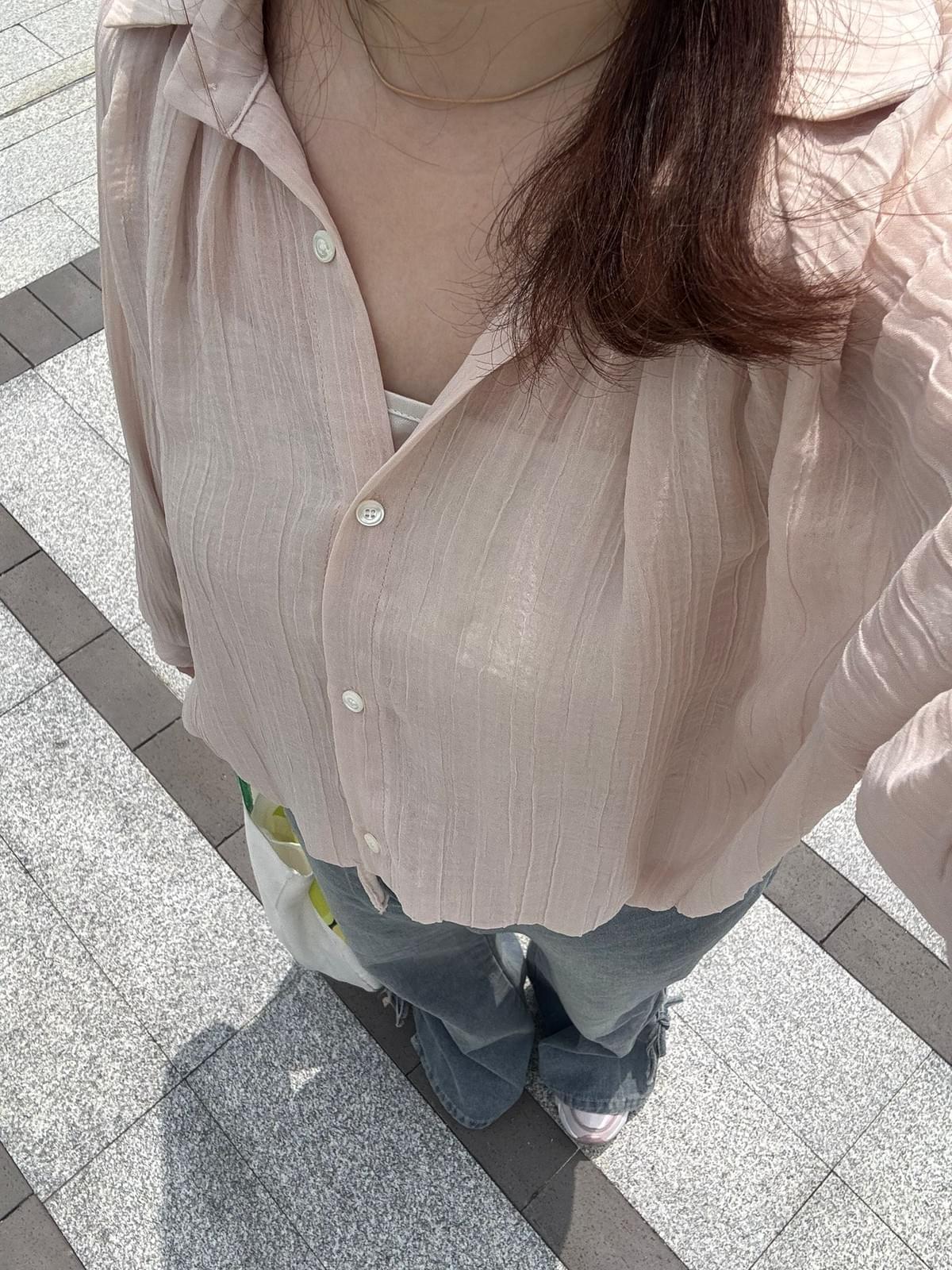 260501 雲朵感霧色抽繩襯衫