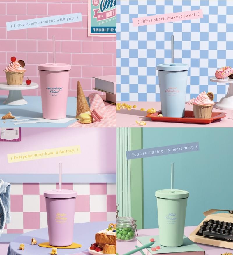 LilyCC x 台灣良杯製所團購 - 冰淇淋陶瓷層吸管杯550ml