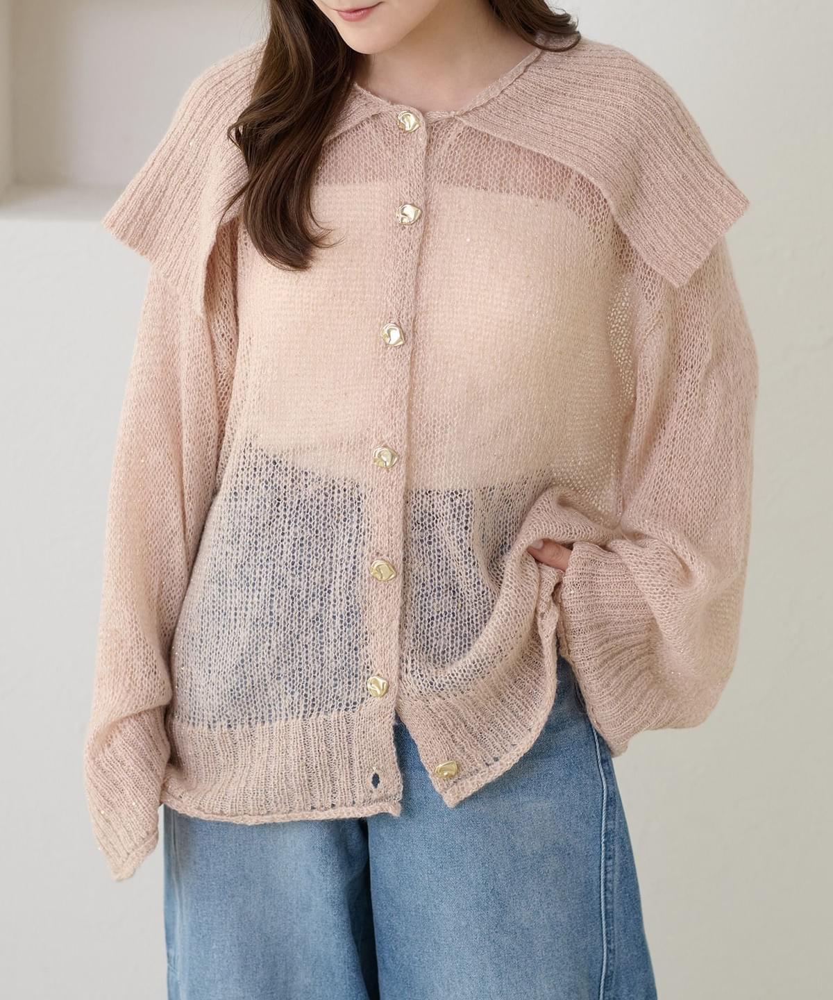 LCSS2639 Blink Blink糖霜霧色透膚外套top