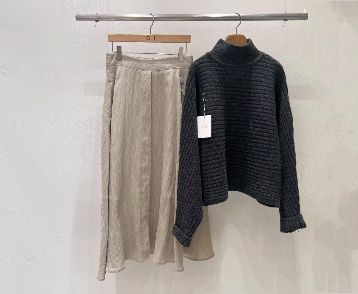 LC26AW07 樽領短版蝙蝠袖羊毛毛衣