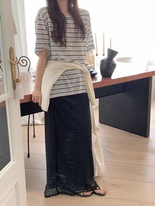 260705 仙氣花卉蕾絲下擺長裙