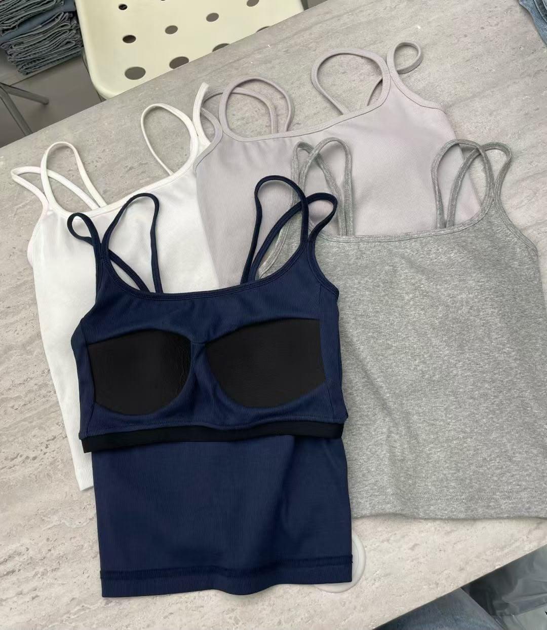 260725 韓國爆款 雙肩帶棉質羅紋bra top