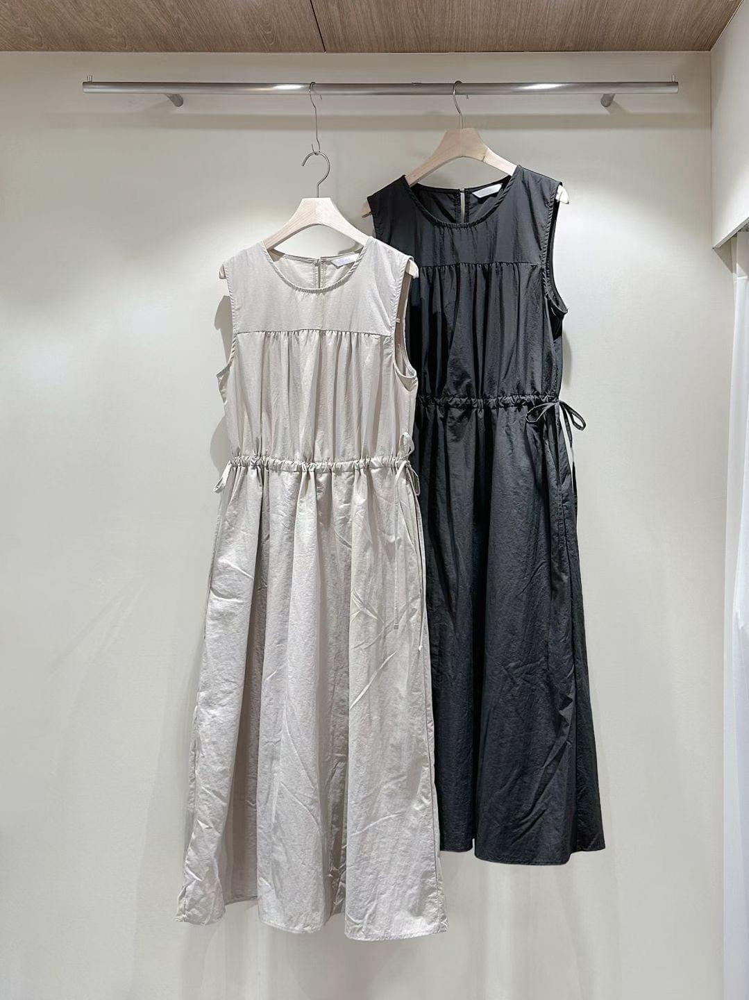 LCSS2622 熱賣款 抓皺束繩背心連身裙