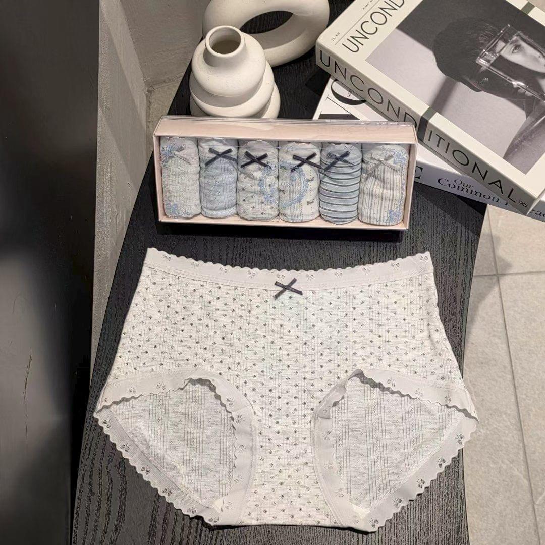 26LP28 棉質蝴蝶結中腰6件禮盒裝