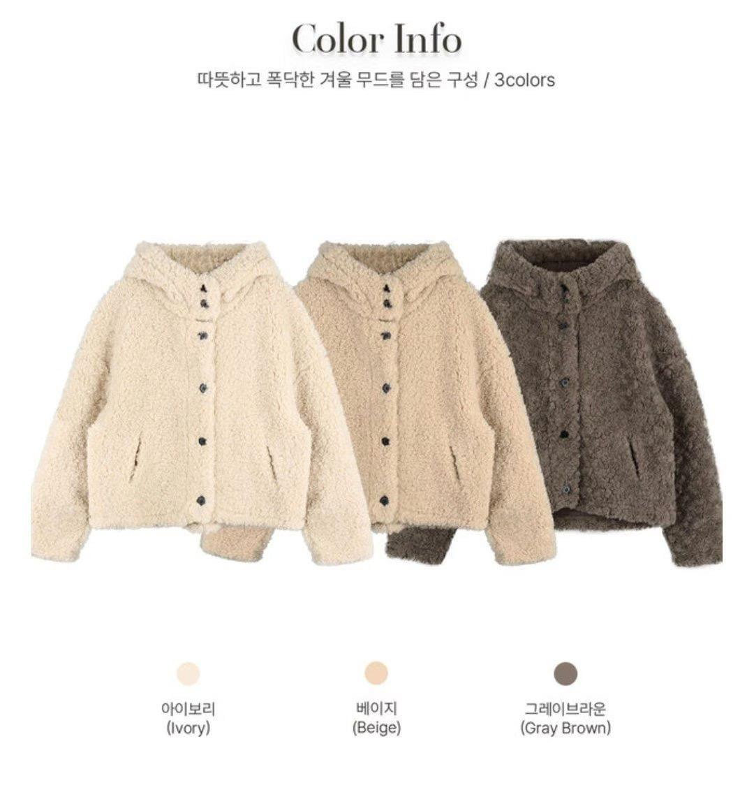 LC26AW34 熊寶寶羊羔毛連帽保暖外套