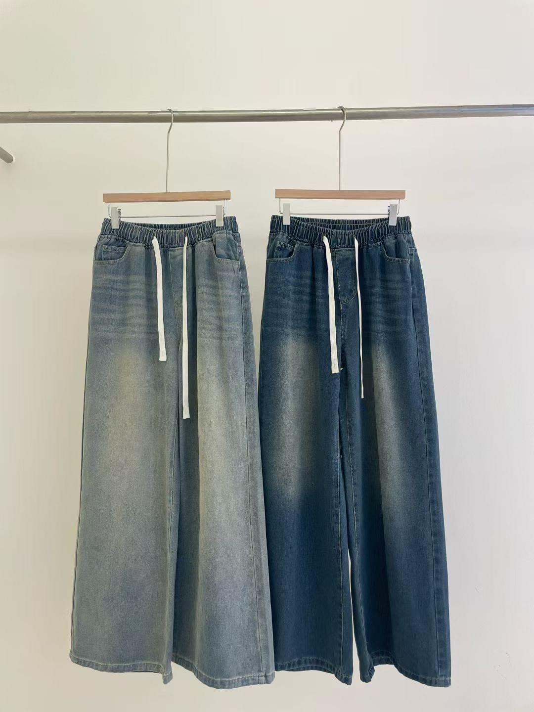 LC26AW25 懷舊感刷白牛仔闊褲