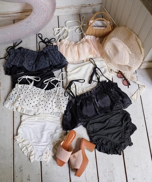 260623 絲光綁帶褶邊RUFFLE swim wear 