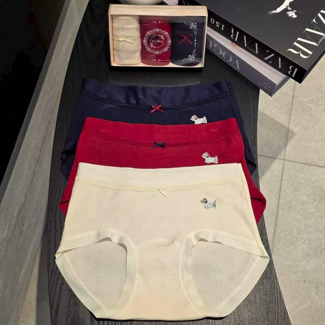 LC26LP12 小狗刺繡3件內褲禮盒