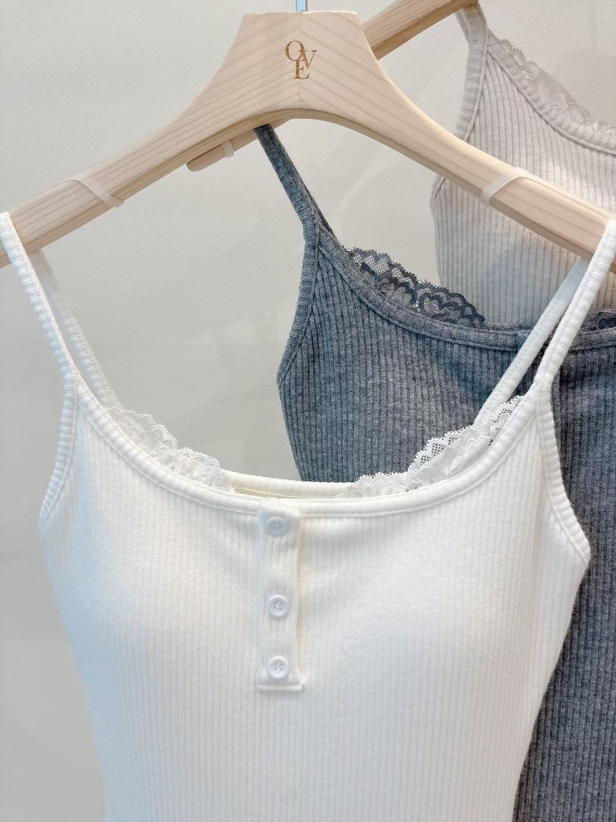 201021 羅紋蕾絲邊鈕扣bra top