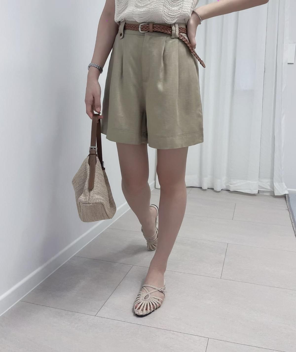 260718 Daily 亞麻連belt 短褲set