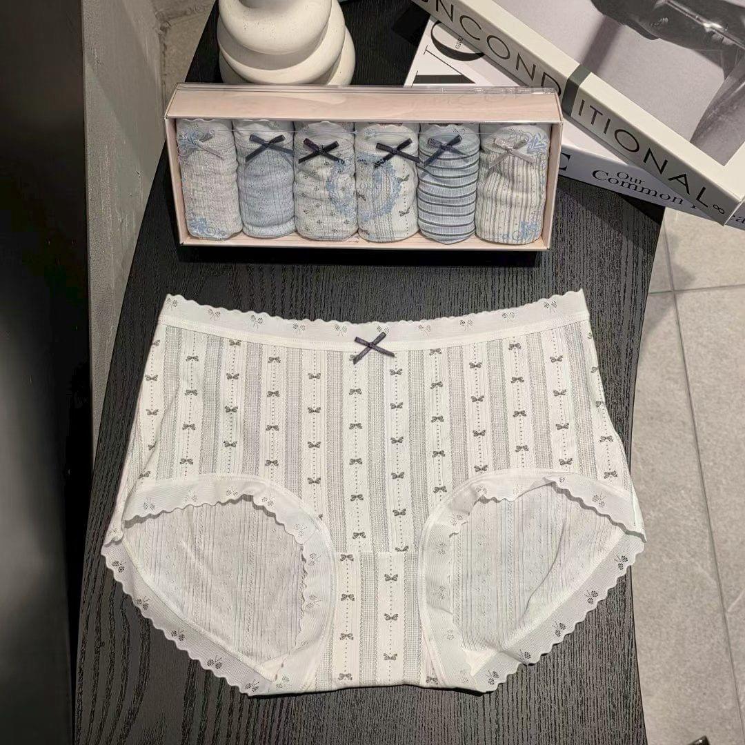 26LP28 棉質蝴蝶結中腰6件禮盒裝