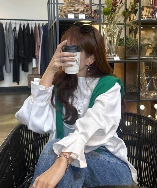 LCSS2636 手袖皺褶設計上衣