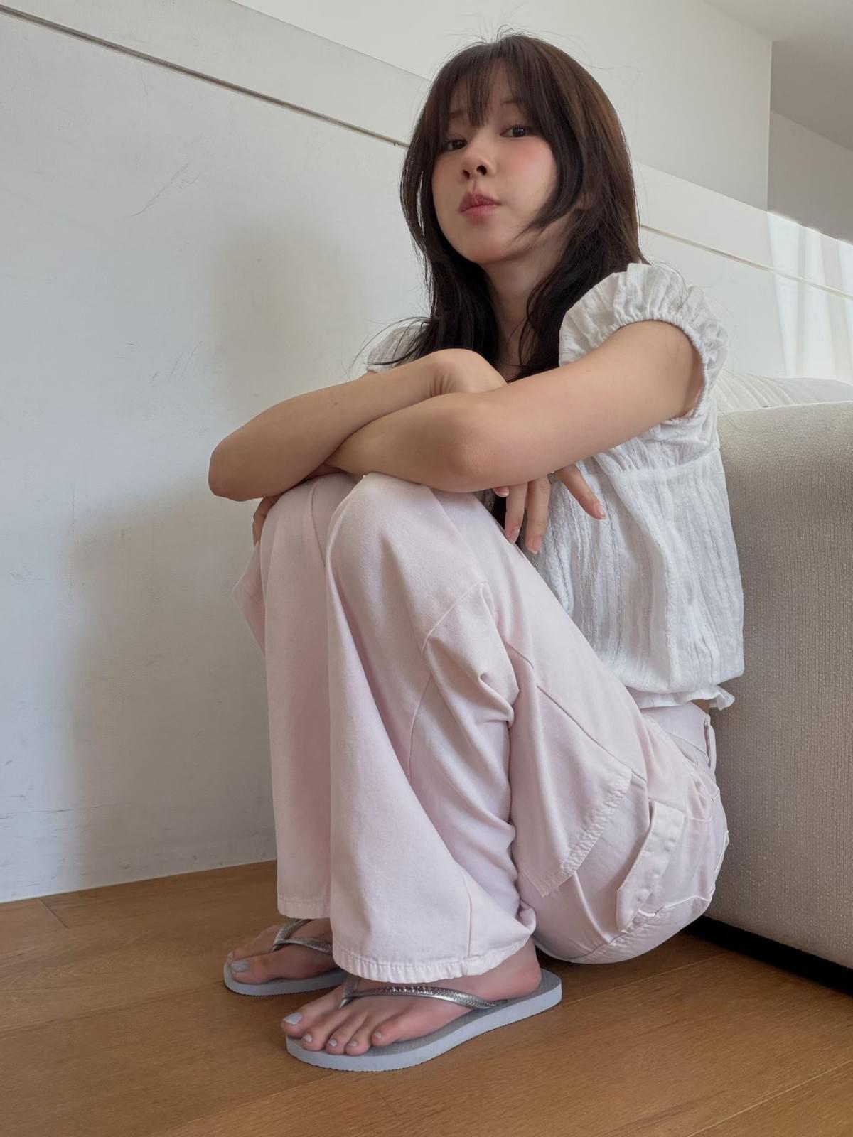 260710 淡粉口袋工裝牛仔褲