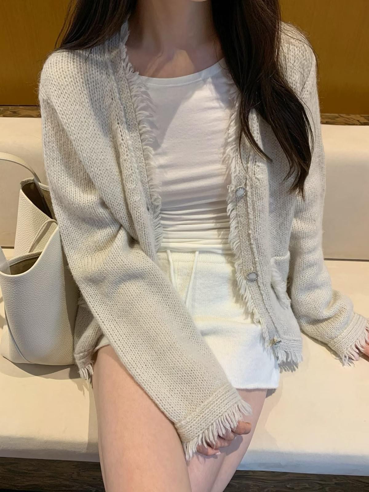 261026 絕美小香風流蘇羊毛外套