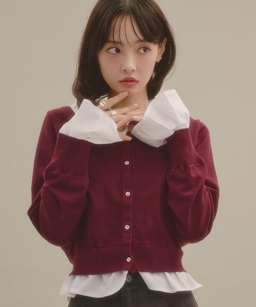 261004 日牌復古個性風3-WAY針織上衣 領可拆