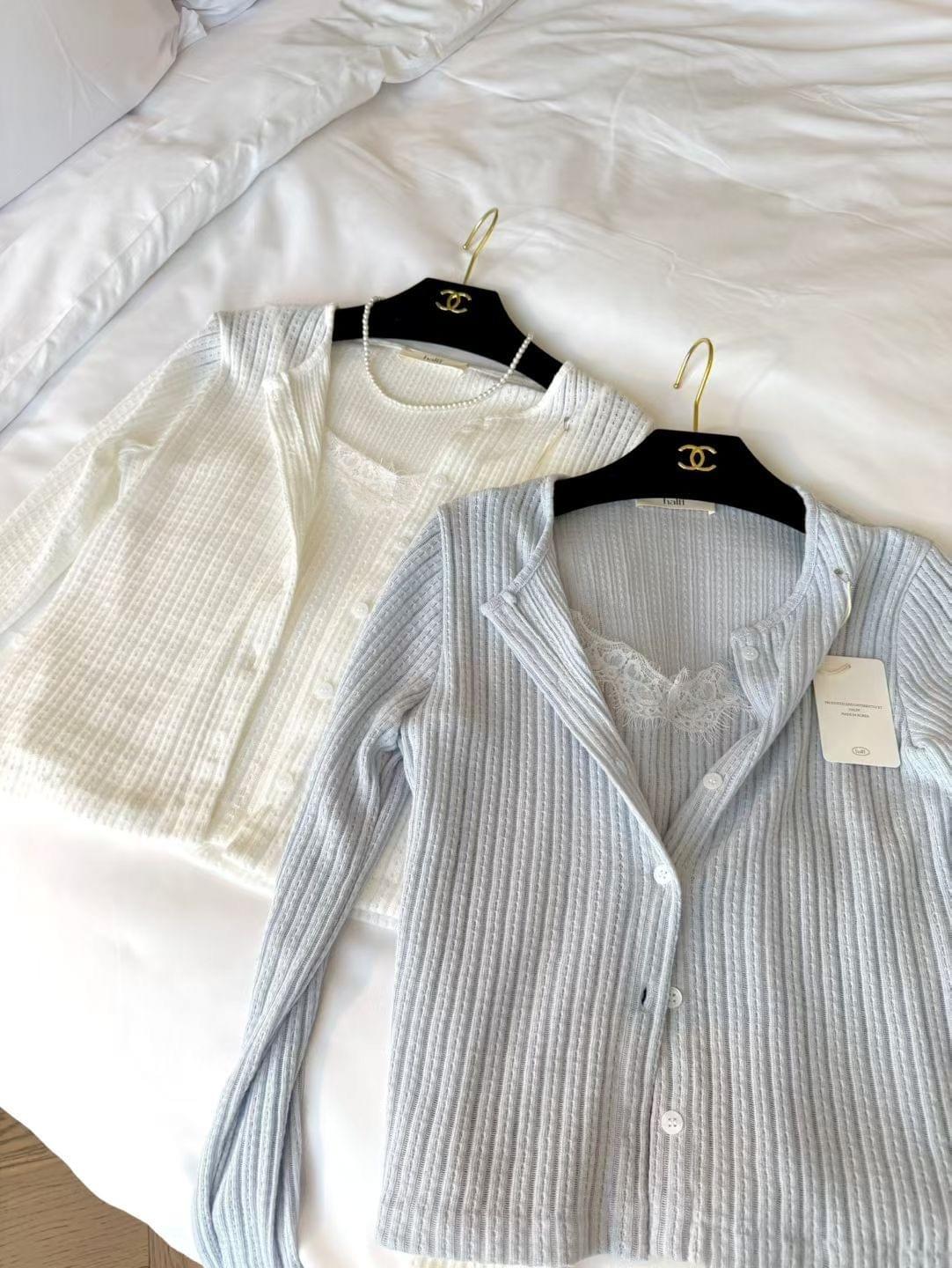 LCSS2628 溫柔蕾絲針織套裝