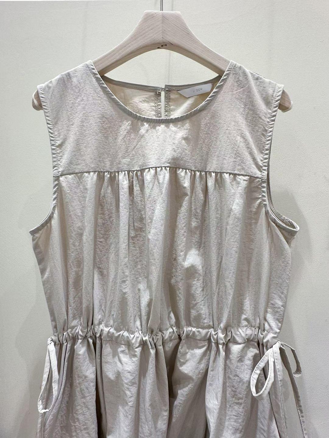 LCSS2622 熱賣款 抓皺束繩背心連身裙