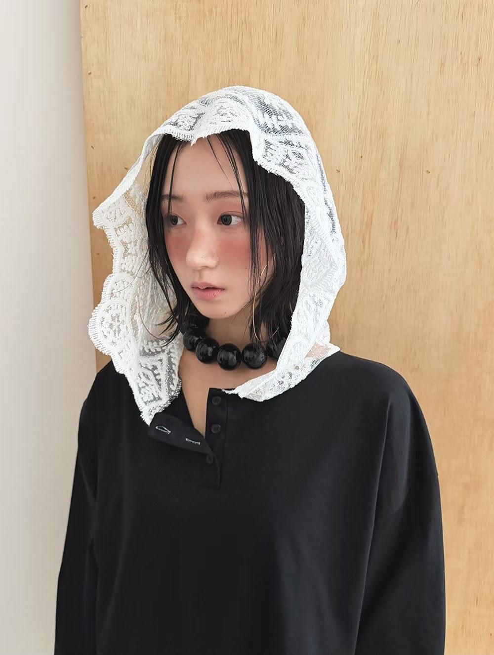 261015 韓國蕾絲連帽tee
