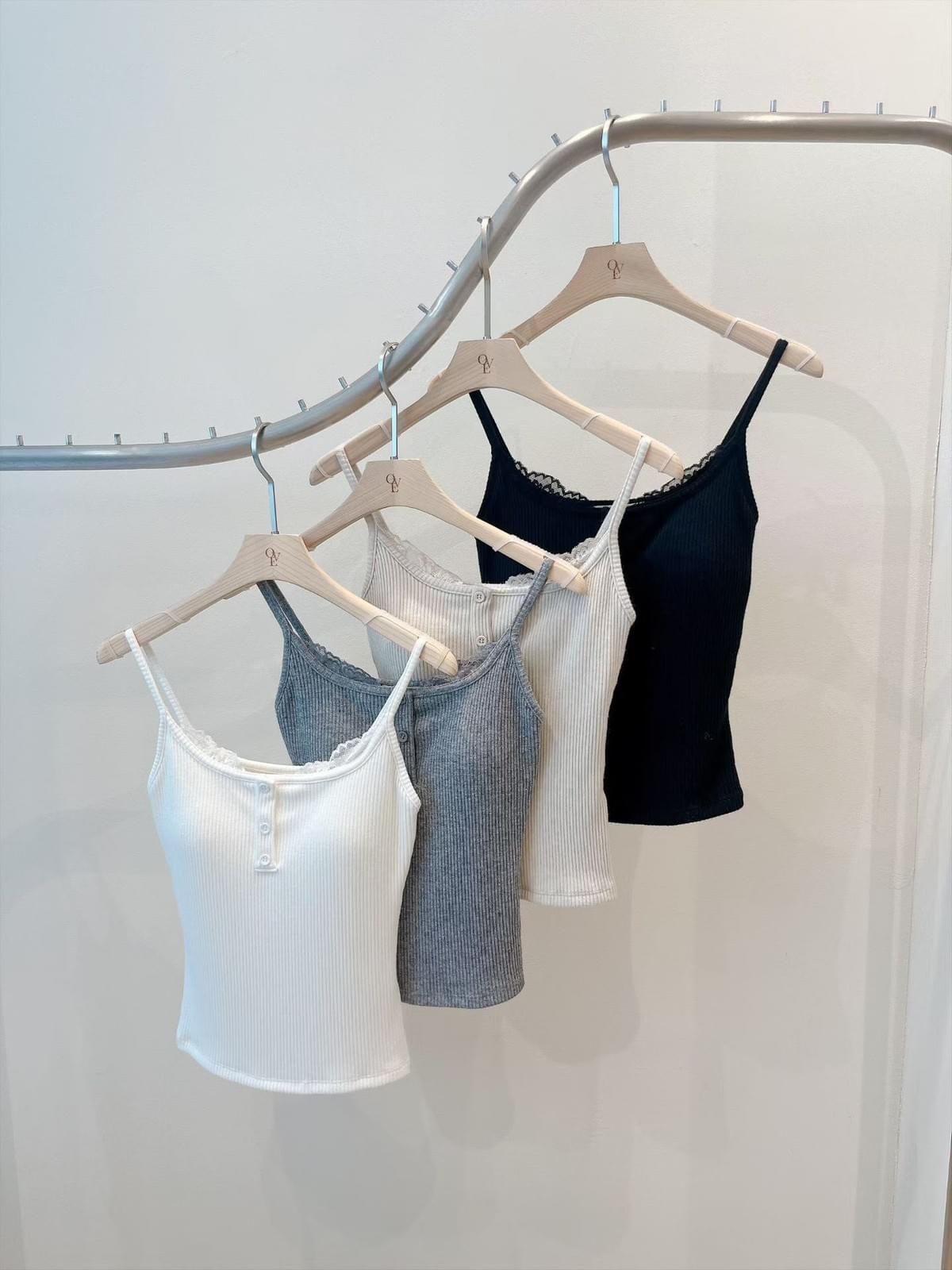 201021 羅紋蕾絲邊鈕扣bra top