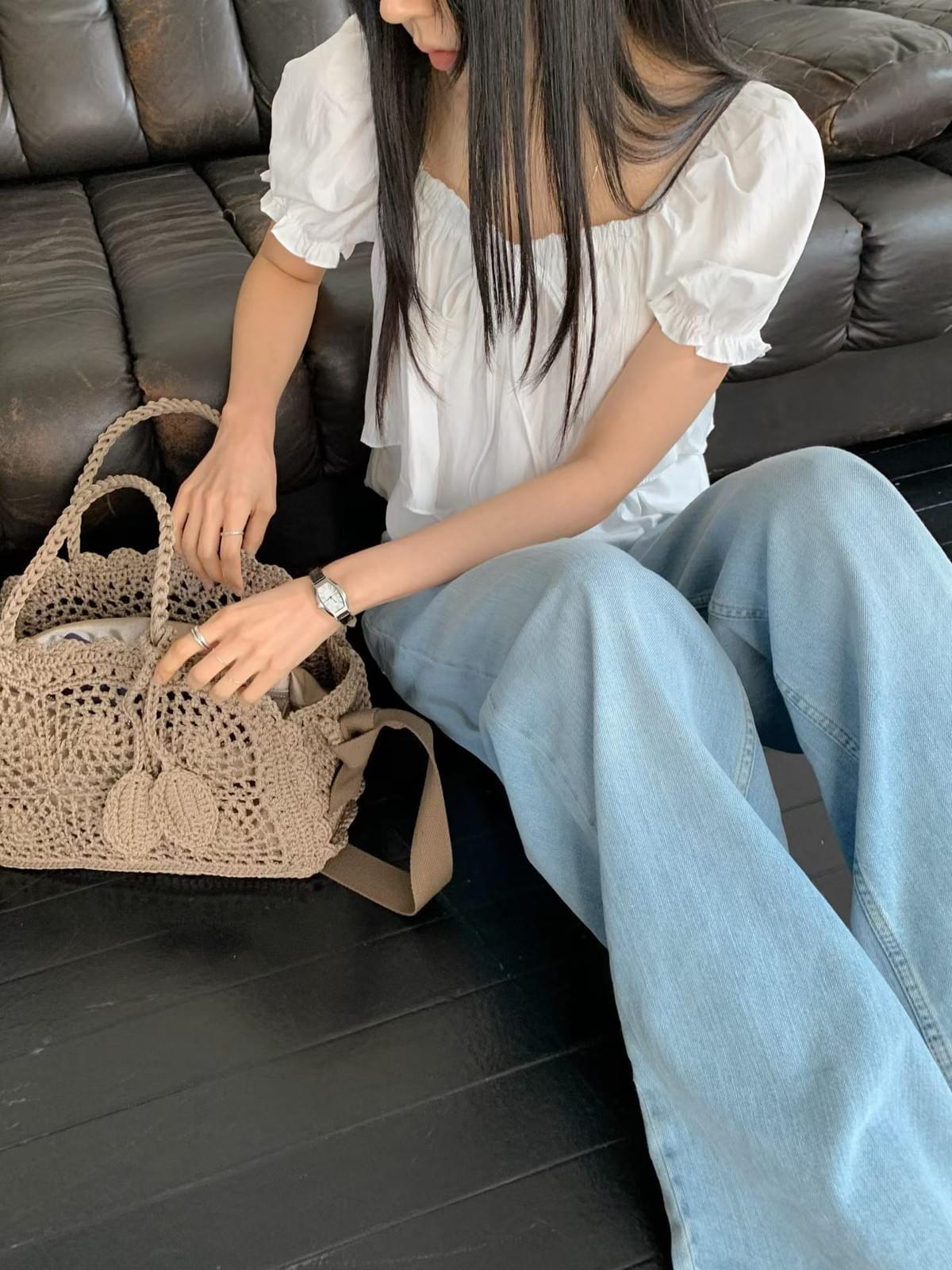 26SSB04 春日織語 法式手工鉤針織包 附內袋