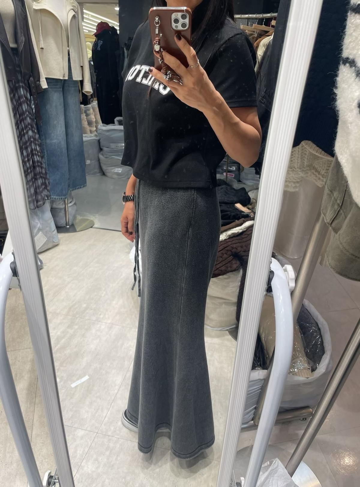 LCSS2611 仿牛仔絨布垂墜感長裙