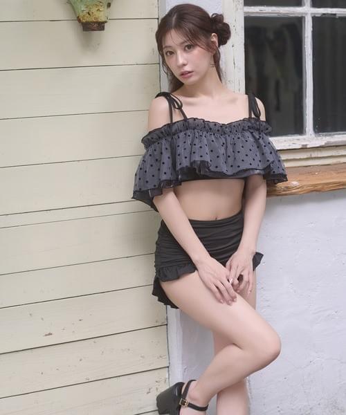 260623 絲光綁帶褶邊RUFFLE swim wear 